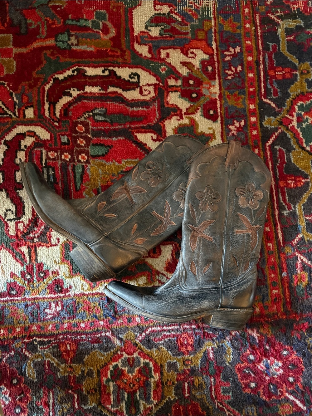 RARE Bed|Stü Cobbler Series 'Valencia' Boots - Black Teak Rustic - Size 9.5